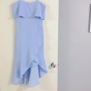 Sky Blue dress off the shoulder!